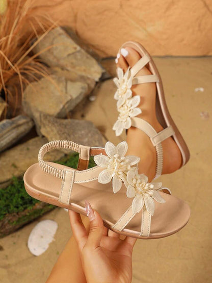 Flóra | Ortopedické sandály s aplikovanými květy