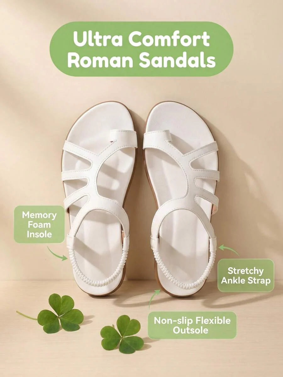 Flóra | Ortopedické sandály s aplikovanými květy