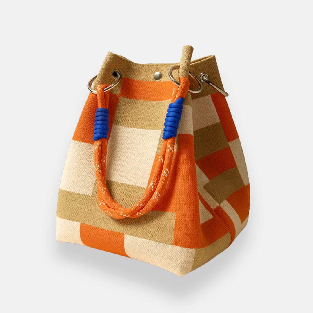 Edita | Kabelka typu bucket s geometrickým vzorem