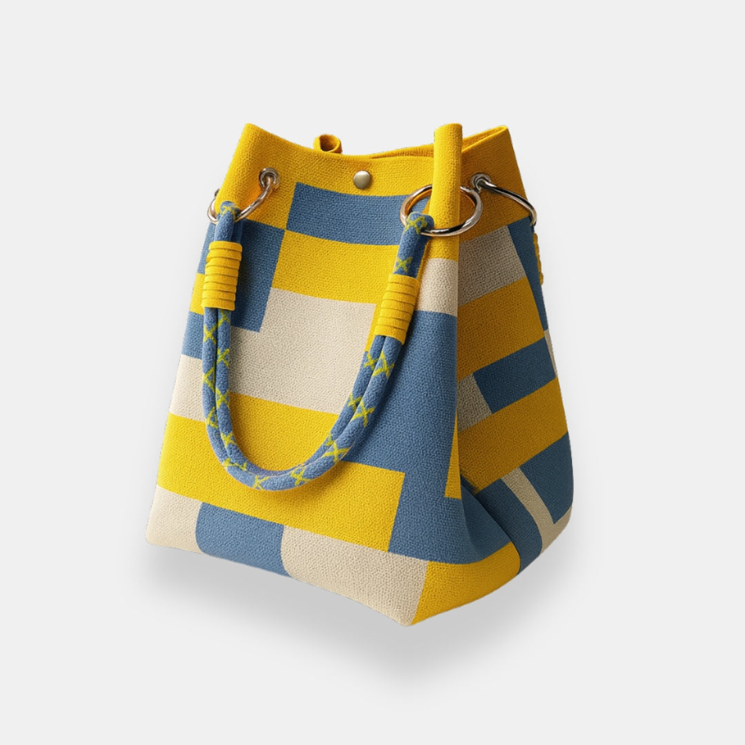 Edita | Kabelka typu bucket s geometrickým vzorem