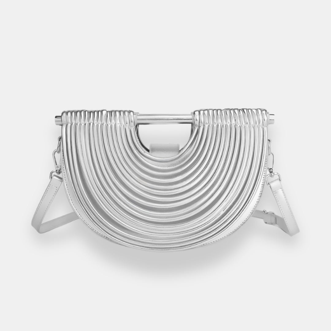 Valérie | Žebrovaná kabelka ve tvaru půlměsíce