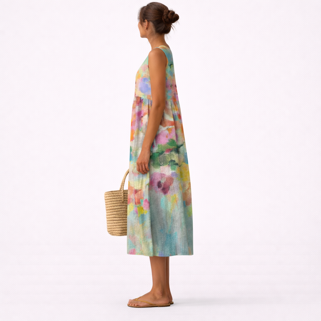 Karla™ | Elegantní vícebarevné midi šaty