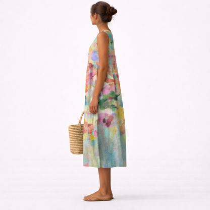 Karla™ | Elegantní vícebarevné midi šaty