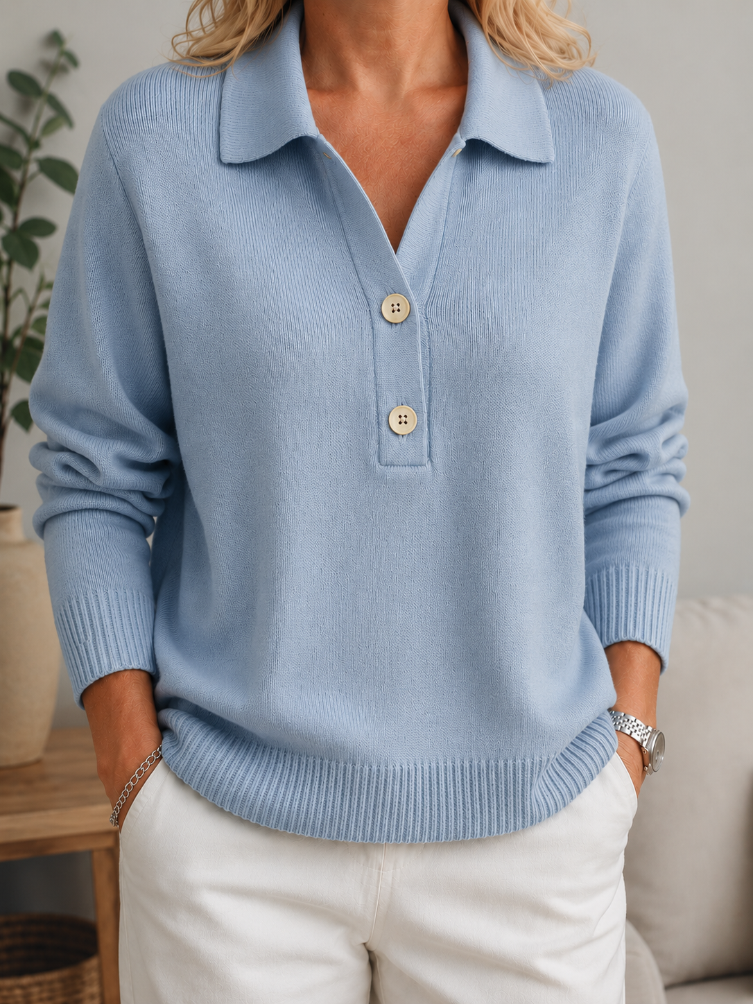 Milena | Elegantní svetr s knoflíky
