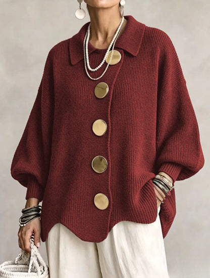 Diana | Oversized cardigan s kovovými knoflíky