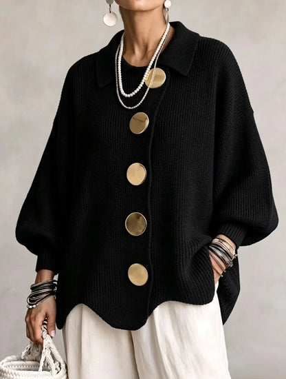 Diana | Oversized cardigan s kovovými knoflíky