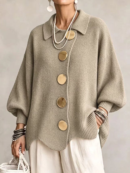 Diana | Oversized cardigan s kovovými knoflíky