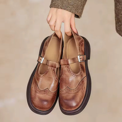 Elsbeth | Vintage kožené T-bar baleríny