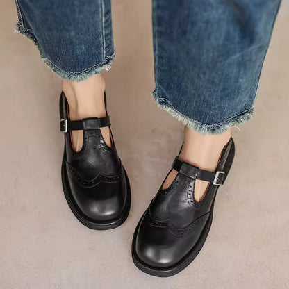 Elsbeth | Vintage kožené T-bar baleríny