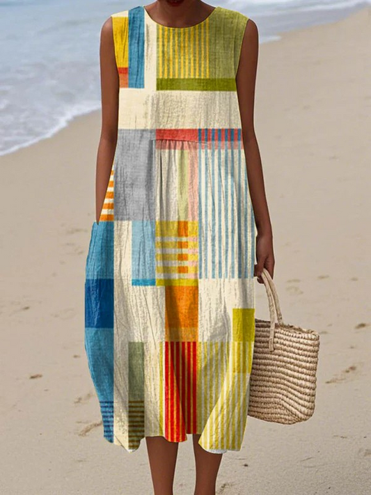 Eva™ | Geometrické midi šaty