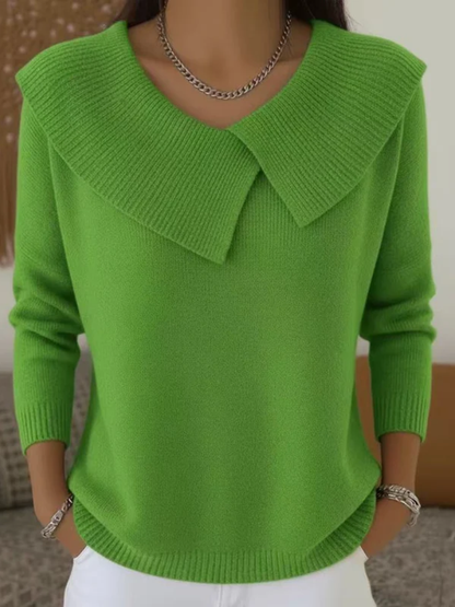 Iveta | Elegantní pletený svetr s límcem