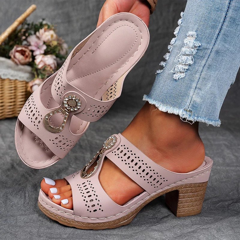 Věra | Elegantní sandály s podpůrným hranatým podpatkem