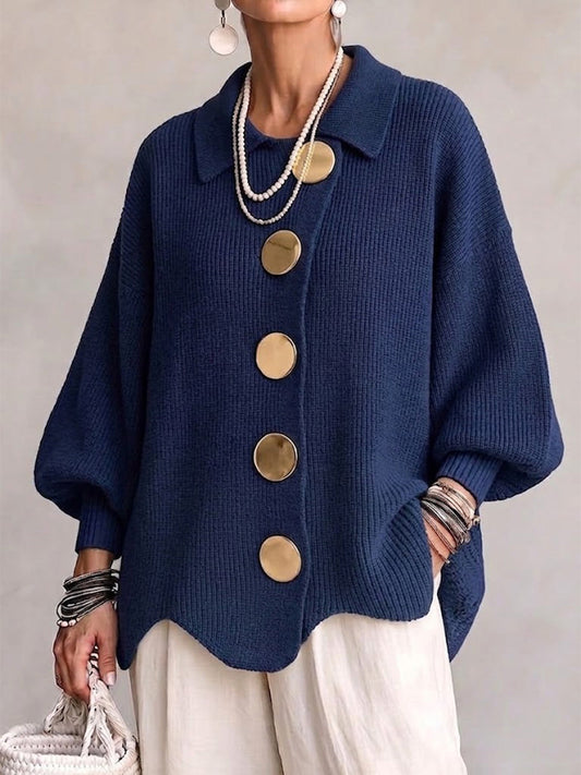 Diana | Oversized cardigan s kovovými knoflíky