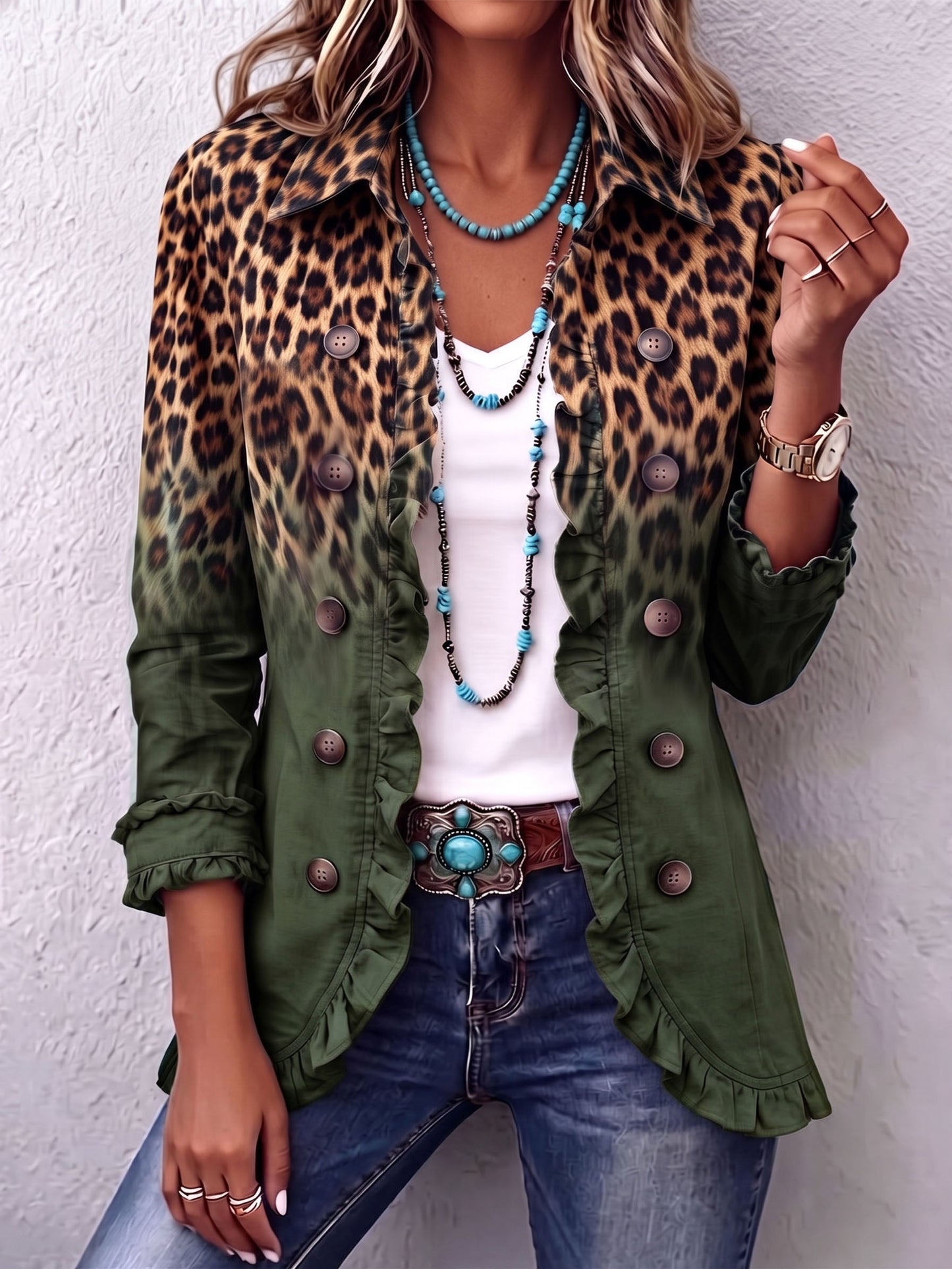 Isabela | Sako s leopardím ombré vzorem