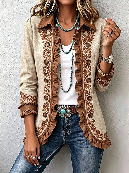 Bohumila | Vintage boho sako s květinami