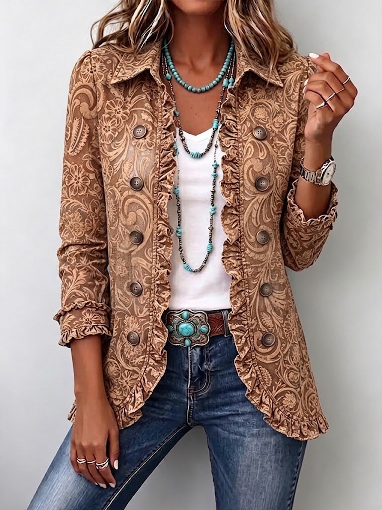 Judita | Vintage boho sako s květinami